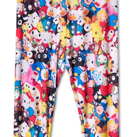 Sanrio Graphic Leggings Womens M Colorful Kawaii Cartoon Pants Gamer Cosplay - Picture 1 of 4